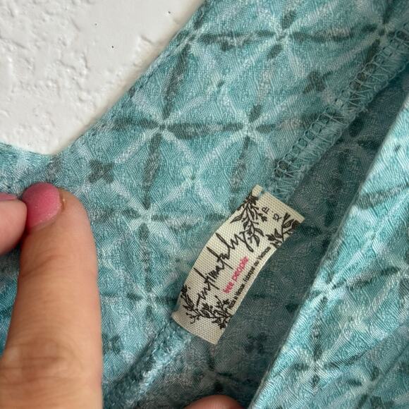 Free People Let It Happen V-Neck Sleeveless Crochet Trim Mini Dress Soft Blue XS - Picture 7 of 9